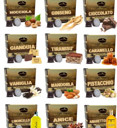 Mix degustazione 120 Capsule compatibili Nespresso* Aromatizzate – 12 gusti